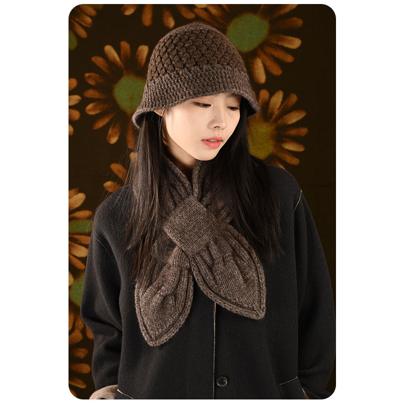 秋冬新定制羊毛牦牛绒针织纯色加厚保暖百搭手编帽子