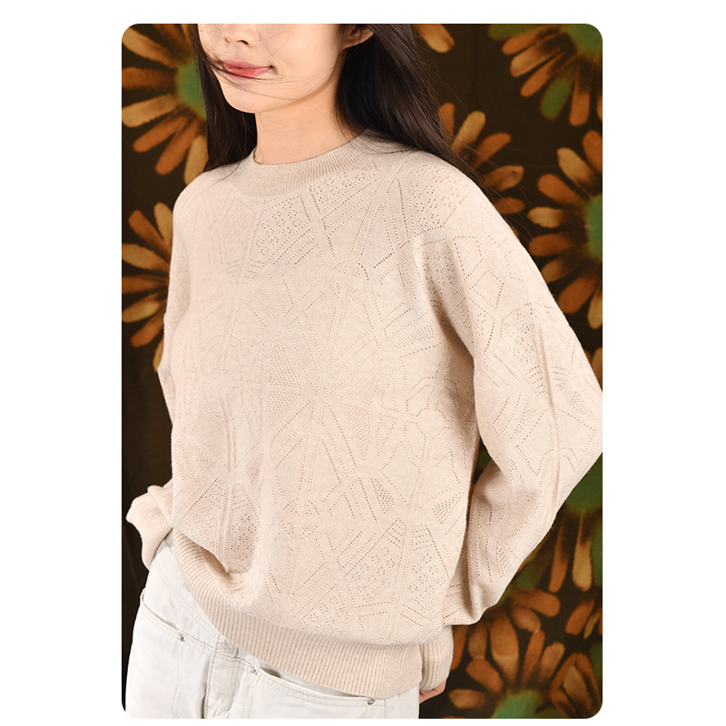 新定制秋季新款宽松圆领百搭羊绒套头衫