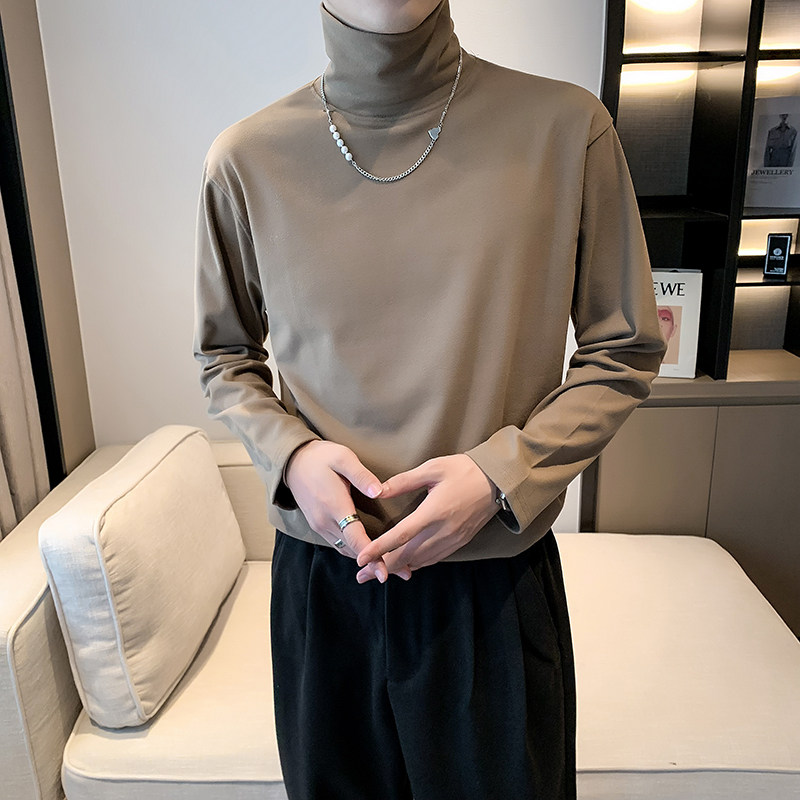2025秋冬新款长袖T恤德绒自发热高领纯色内搭打底衫男士T18-P45,男装T恤,星座1104（原A460）