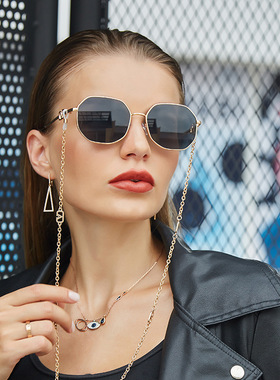 Chain sunglasses, female, new anti dropping chain rope, sam