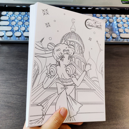 A5美少女战士全套古早日本动漫复古昭和公主王子绘画本涂色书填色