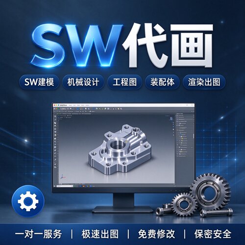 机械设计代画机械制图SolidWorks代画sw图夹具cad制图ug三维建模