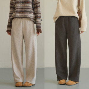 480g一体绒 女士加绒直筒裤 厚款保暖松紧腰休闲裤 秋冬款 女装