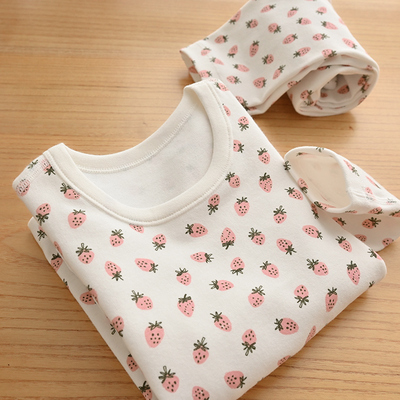 80823 清库 长绒棉儿童纯棉秋衣秋裤套装 女童秋冬家居服