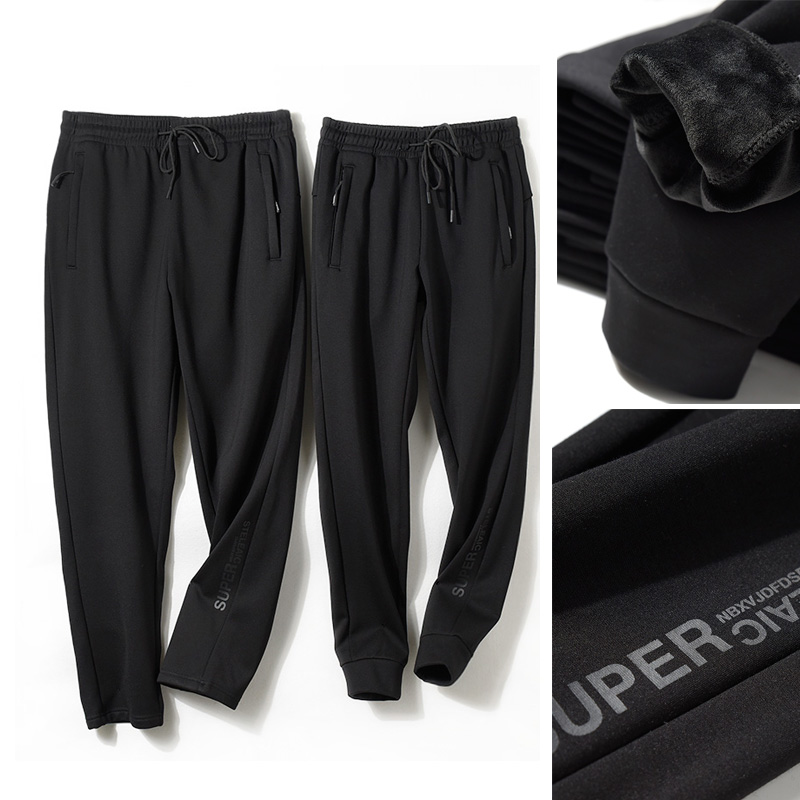 情侣款水貂绒长裤罗马加绒运动裤