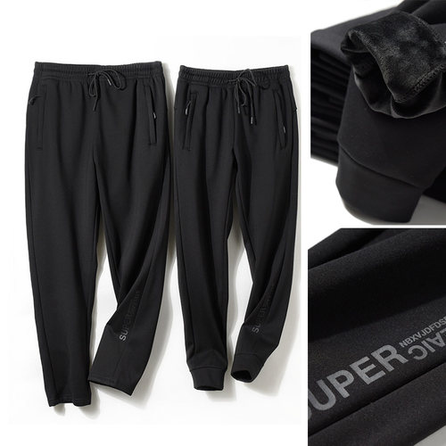 情侣款水貂绒长裤罗马加绒运动裤