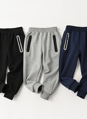 80557 校园运动裤 儿童休闲卫裤 男童女童加绒慢跑裤 中大童童装