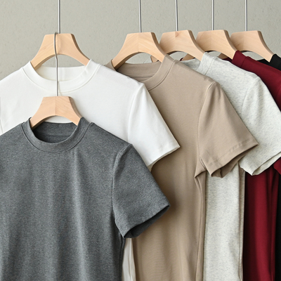 基础款女士圆领正肩百搭短袖夏款