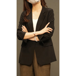 外套 薄款 通勤长袖 高品 女装 女士真丝西装 上衣 全桑蚕丝