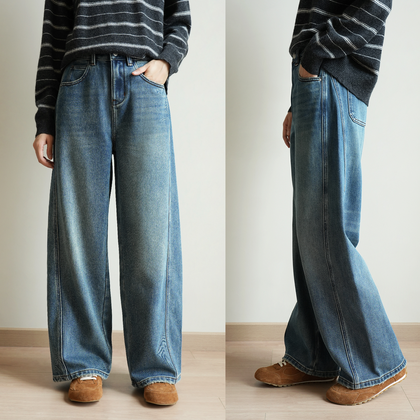 女士保暖抓绒酷飒弯刀裤