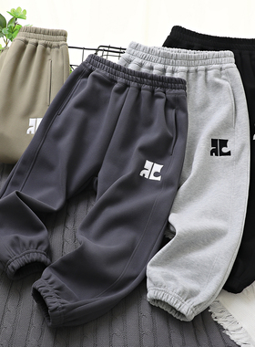 85188 170儿童休闲卫裤 男童女童贴布运动长裤 中大童童装 春秋款