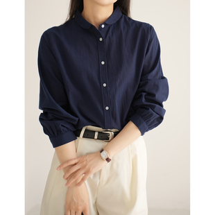 简约风春夏款 82175 全棉衬衣 通勤长袖 特软水洗棉纱女士纯棉衬衫