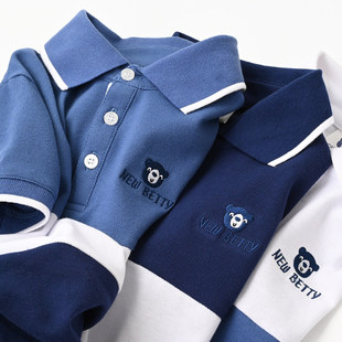 特 儿童POLO衫 男童珠地棉短袖T恤 全棉打底衫 中大童上衣 夏款