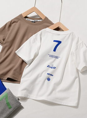 84298 儿童纯棉短袖T恤 男童女童薄款宽松上衣中大童 夏款