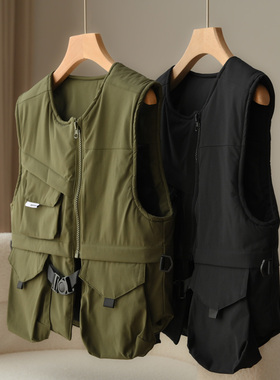 85584 潮范 儿童大口袋工装马甲男女童保暖坎肩外套 中大童童装