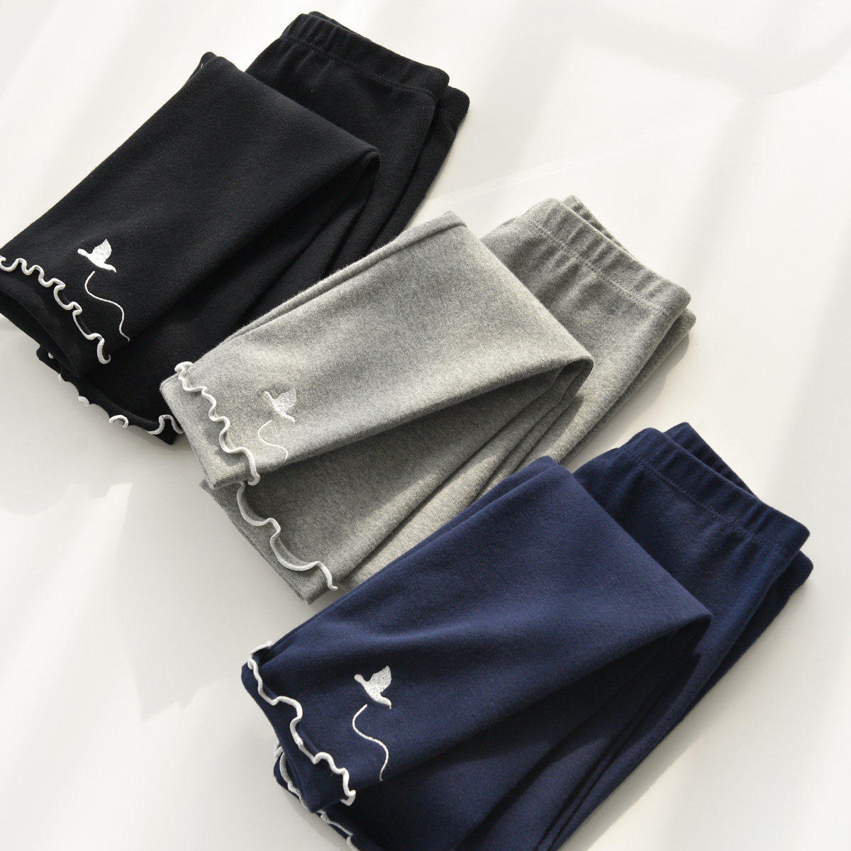 特 儿童纯棉木耳边打底裤 女童刺绣长裤 中大童可外穿 春秋70418,童装/婴儿装/亲子装,裤子,淘宝优惠券,粉丝福利购,淘宝优惠卷