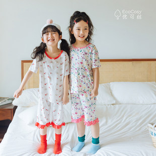 童装 特 夏款 儿童圆领睡衣睡裤 A类女童雅赛尔家居套装