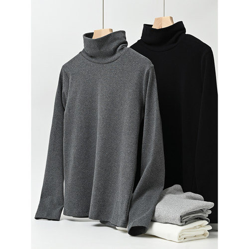 新疆长绒棉女士磨毛高领长袖