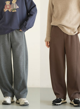 特 440g 适合162身高以上 一体加绒女士弯月裤宽松镰刀裤 秋冬款