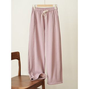 350g女士一体加绒卫裤 适合160以上 弹力运动裤 阔腿裤 特 冬款 两穿