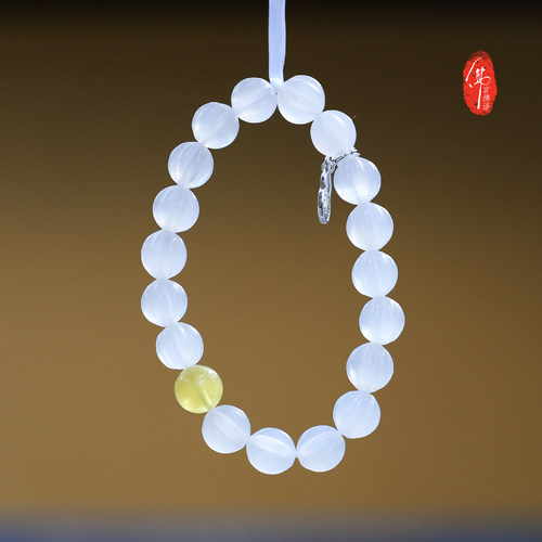 佛言佛语 杭州灵隐流通处正品 玉髓南瓜佛珠手串单圈新品女生送礼