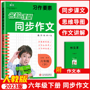小学习作要素同步作文六年级下册新教材人教版RJ6年级课本同步训练语文写作入门基础练习册作文素材大全辅导资料书荷尖尖