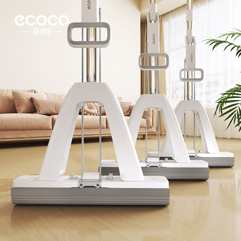 ecoco胶棉拖把卫生间专用家用免手洗2025新款吸水对折式海绵拖把