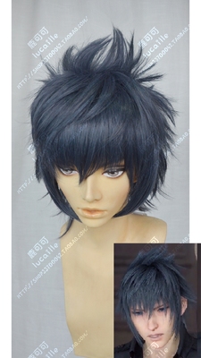 taobao agent FF15 Final Fantasy 15 Noktis fluffy against the sky short hair silver wolf gray cosplay wig