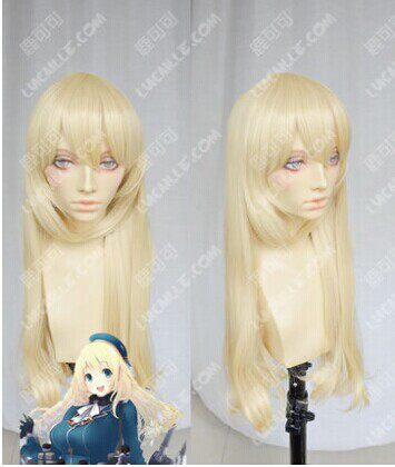 舰队collection奶金60cm发尾凌乱款Atago爱宕cos假发