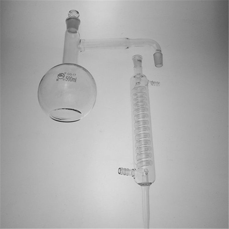 蜀牛精品全玻平底蒸馏烧瓶 冷凝管250ml500ml1000ml 玻璃精油提纯