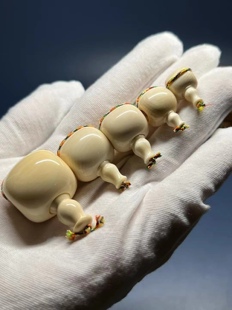 保真猛犸象牙鼓珠桶珠藏式三通佛头佛塔佛珠手串项链DIY