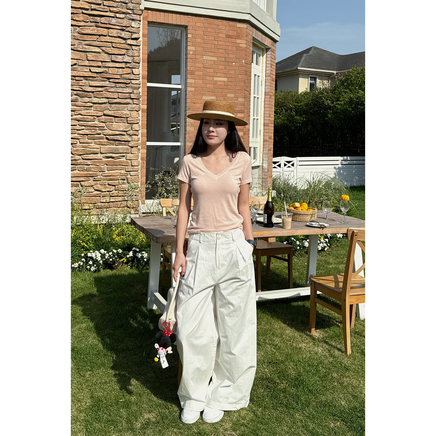 长穿主义春夏bi备白色休闲裤