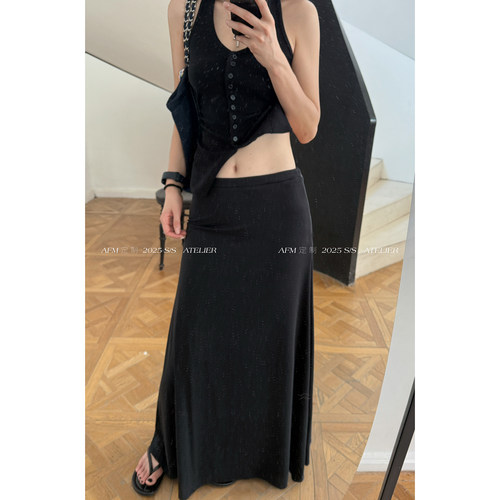 凉感散步裙慵懒风半身裙