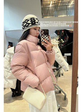人鱼_冬季新款甜心小面包sfresh安心短款羽绒服外套女粉色羽绒服
