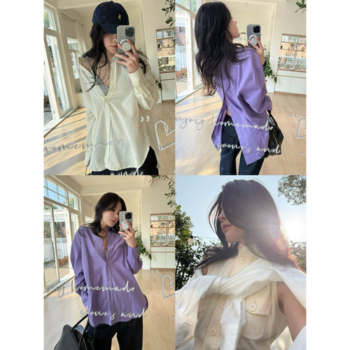 静奢cleanfit后背开扣亚麻衬衫