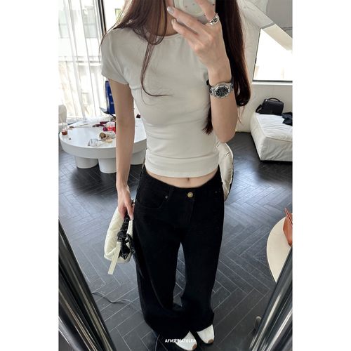 版型牛牛不拖沓 水洗黑牛仔裤