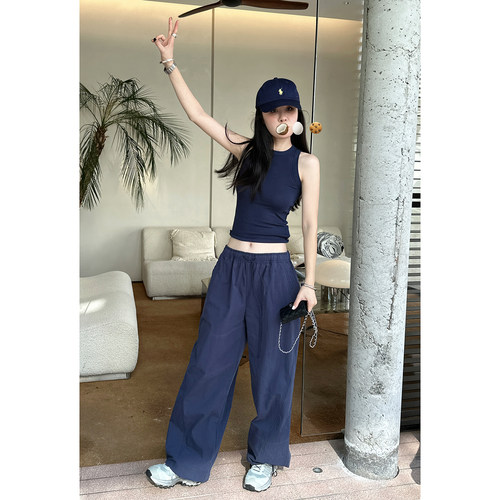 蓬蓬空气感呼吸裤阔阔裤