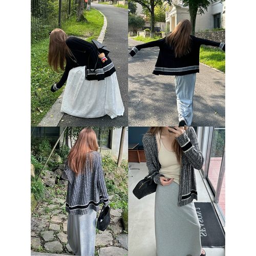 奥利奥英伦风撞色针织开衫