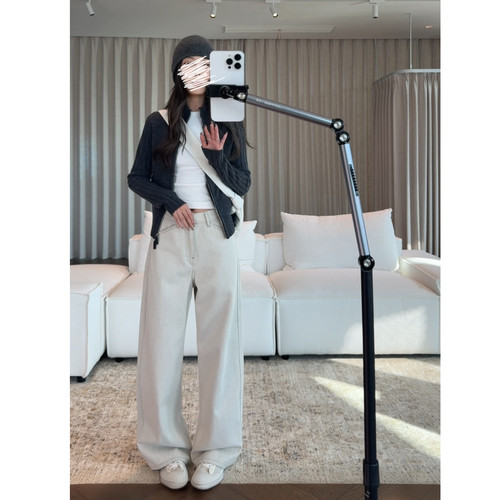 牛仔休闲裤冬季宽松阔腿长裤