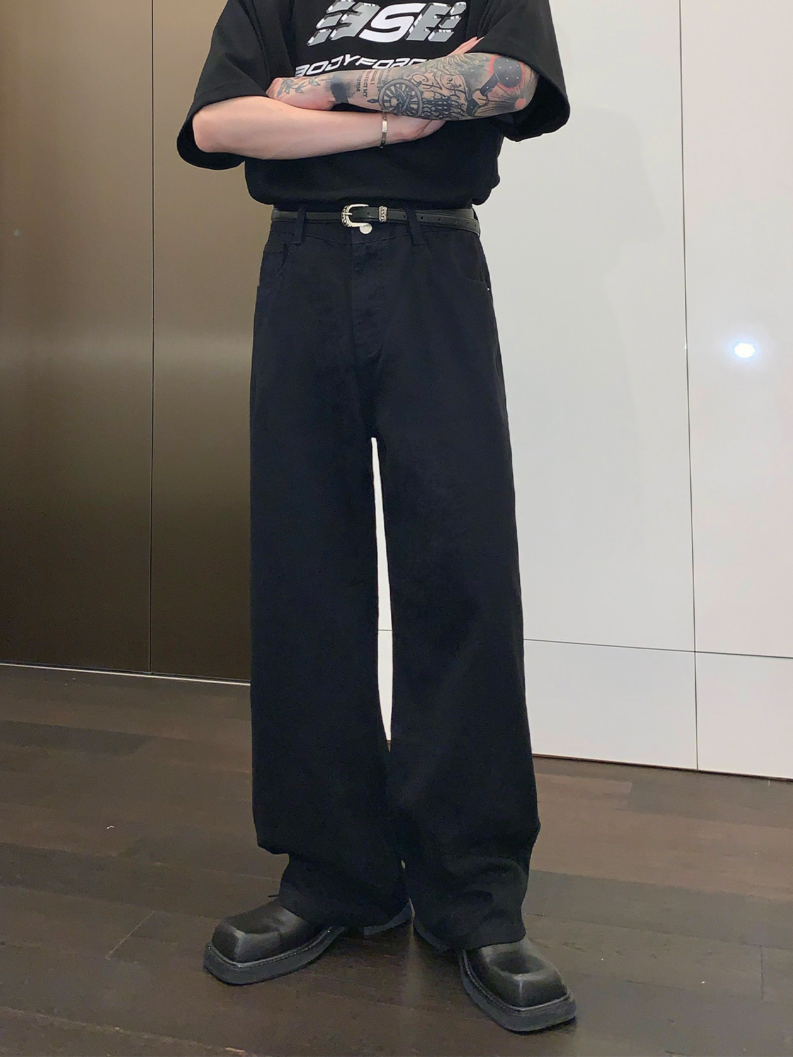 [STAR SAME STYLE]CUIBUJU BASIC THIN FASHION STRAIGHT-LEG WIDE-LEG JEANS COMMUTER VERSATILE SLACKS