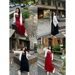 肉卷家微胖大码女装休闲运动风字母胖mm美式休闲套装夏吊带连衣裙