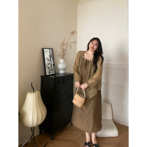 肉卷家微胖大码女装东方美学胖mm高级感宽松慵懒风气质套装吊带裙