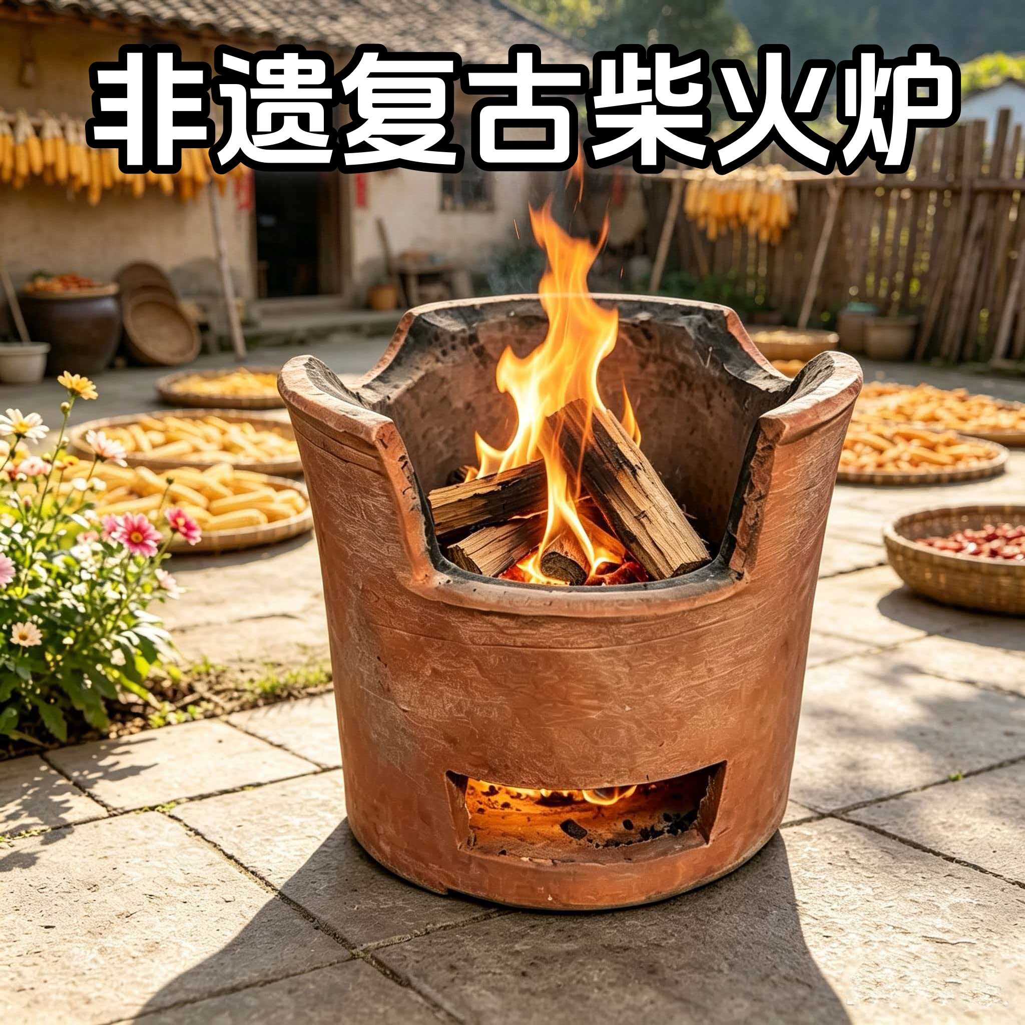 柴火炉碳炉打边炉牛杂火锅家用老式商用泥炉碳火炉户外烧烤陶瓷炉
