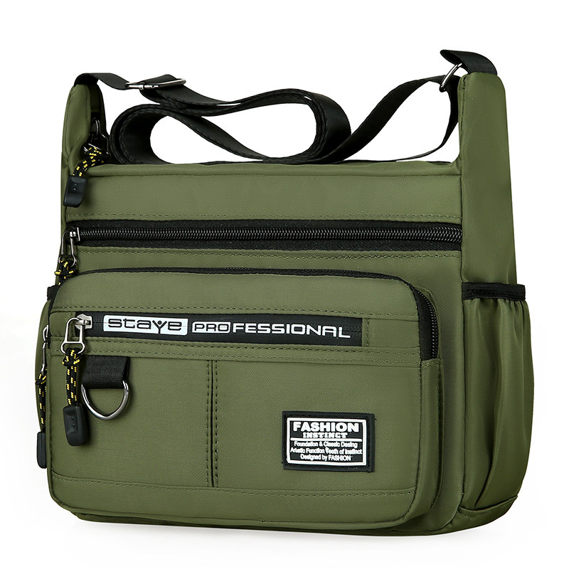 日韩新款牛津布单肩斜挎包休闲男包尼龙布大容量多层防水旅游背包