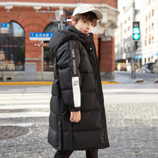 东北儿童羽绒服男童中长款中大童过膝加厚白鸭绒外套抗寒零下20度