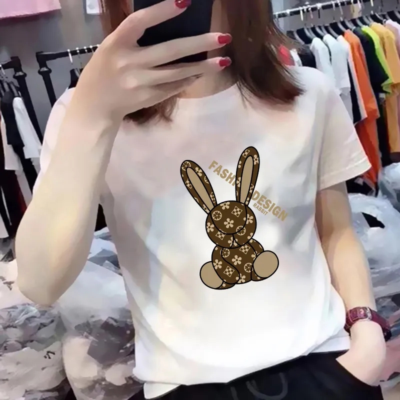 短袖韩版薄款印花纯棉女不起球