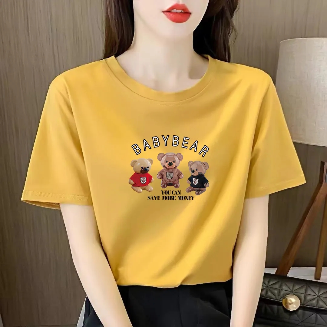 短袖韩版常规款印花纯棉女