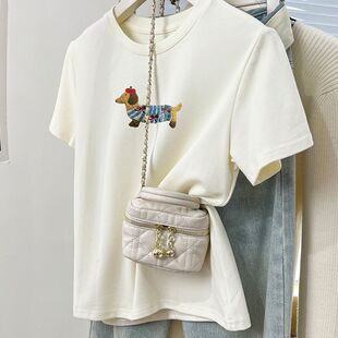 清仓外贸 女士洋气体恤 品牌女装 专柜宽松显瘦休闲印花纯棉T恤短袖