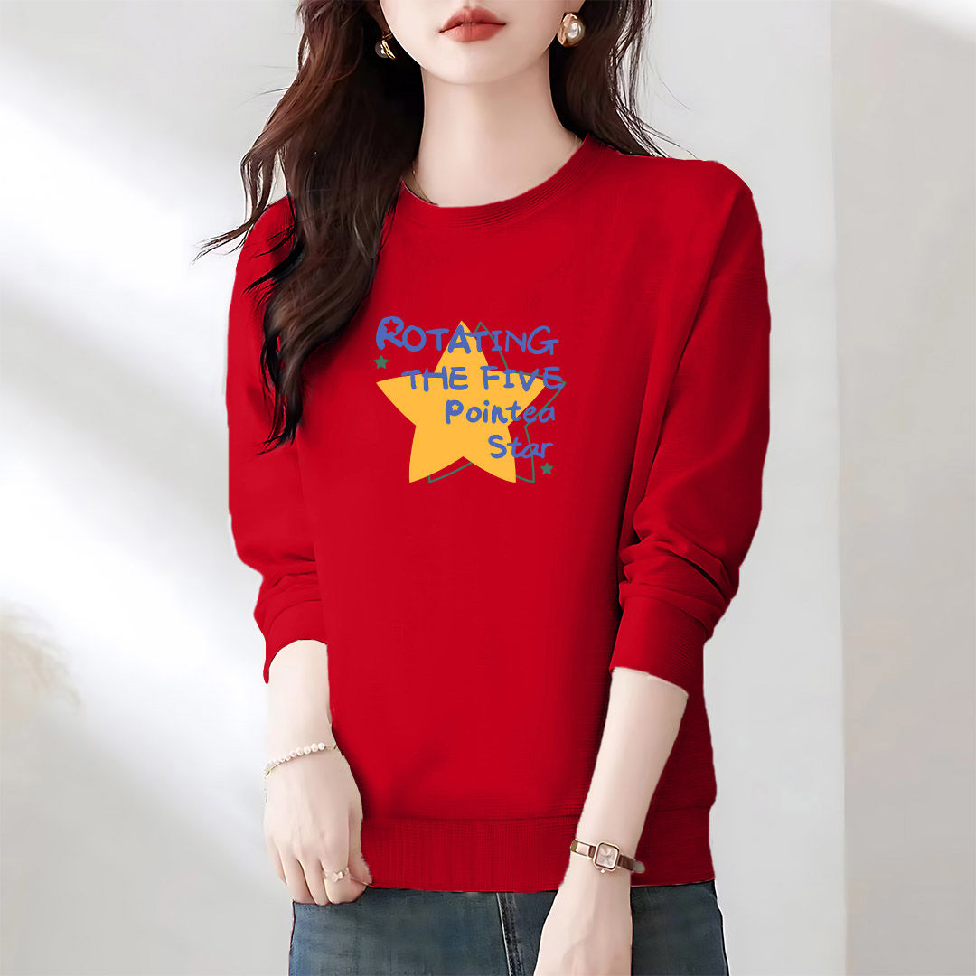 奢华大牌100%纯棉休闲简约卫衣女