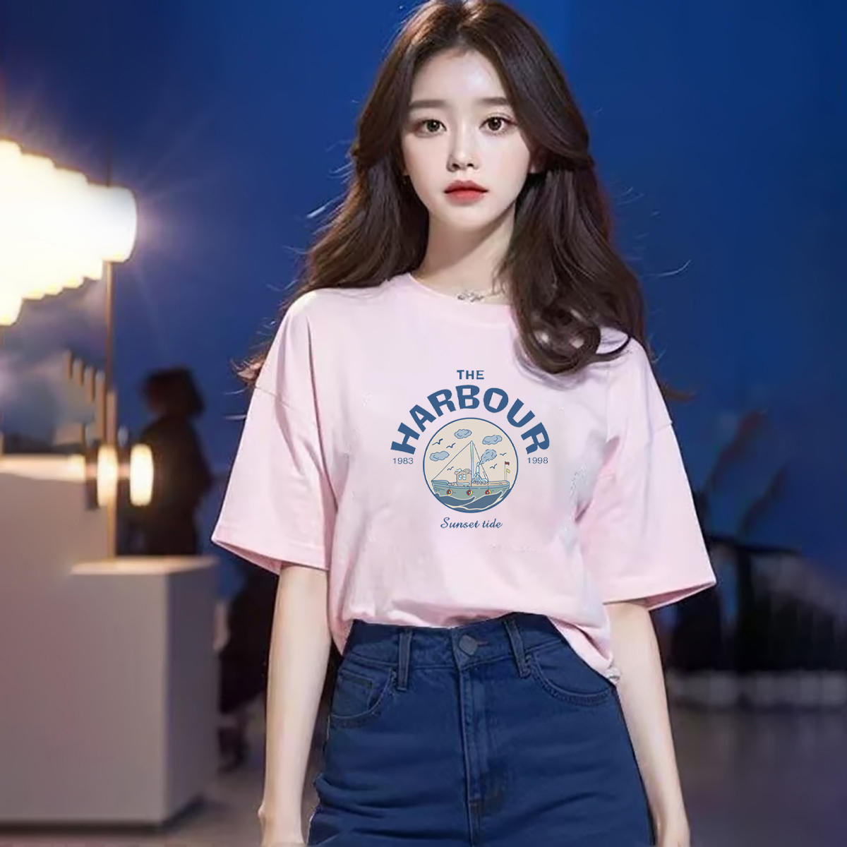 官方正品纯棉时尚宽松内搭短袖女